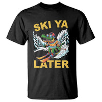 Funny Skiing Alligator T Shirt Ski Ya Later Skier Snow Mountain Winter Sport - Wonder Print Shop