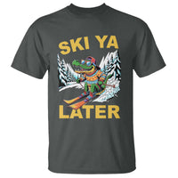 Funny Skiing Alligator T Shirt Ski Ya Later Skier Snow Mountain Winter Sport - Wonder Print Shop