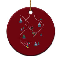 Funny Pixel Ski Snowboard Winter Sport Game Lover Ceramic Ornament - Wonder Print Shop