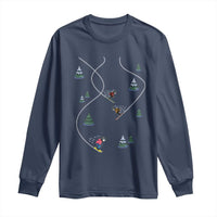 Funny Pixel Ski Snowboard Winter Sport Game Lover Long Sleeve Shirt - Wonder Print Shop