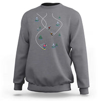 Funny Pixel Ski Snowboard Winter Sport Game Lover Sweatshirt - Wonder Print Shop
