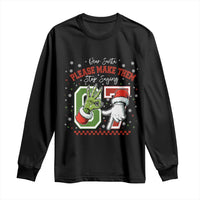 Funny Dear Santa Please Make Them Stop Saying 67 Christmas Long Sleeve Shirt Six Seven Meme Xmas - Wonder Print Shop