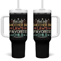 I Am My Mother In Laws Favorite Child Tumbler With Handle Family Humor - Wonder Print Shop