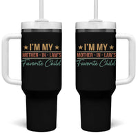 I Am My Mother In Laws Favorite Child Tumbler With Handle Funny Parent - Wonder Print Shop
