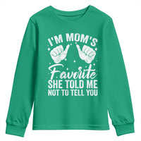 I Am Moms Favorite She Told Me Not To Tell You Youth Sweatshirt - Wonder Print Shop