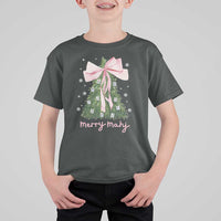 Funny Christmas Mahjong T Shirt For Kid Merry Mahj Xmas Tree Gambling Chinese Game - Wonder Print Shop