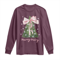 Funny Christmas Mahjong Long Sleeve Shirt Merry Mahj Xmas Tree Gambling Chinese Game - Wonder Print Shop