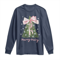 Funny Christmas Mahjong Long Sleeve Shirt Merry Mahj Xmas Tree Gambling Chinese Game - Wonder Print Shop