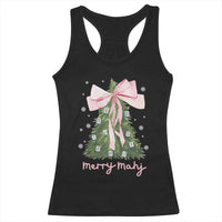 Funny Christmas Mahjong Racerback Tank Top Merry Mahj Xmas Tree Gambling Chinese Game - Wonder Print Shop