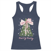 Funny Christmas Mahjong Racerback Tank Top Merry Mahj Xmas Tree Gambling Chinese Game - Wonder Print Shop