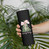 Funny Christmas Mahjong Skinny Tumbler Merry Mahj Xmas Tree Gambling Chinese Game - Wonder Print Shop