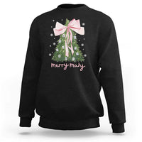 Funny Christmas Mahjong Sweatshirt Merry Mahj Xmas Tree Gambling Chinese Game - Wonder Print Shop