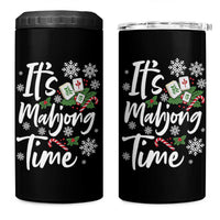 Funny Christmas Mahjong 4 in 1 Can Cooler Tumbler It Is Mahjong Time Gambling Xmas Chinese Game - Wonder Print Shop