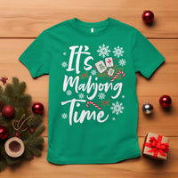 Funny Christmas Mahjong T Shirt It Is Mahjong Time Gambling Xmas Chinese Game - Wonder Print Shop