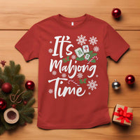 Funny Christmas Mahjong T Shirt It Is Mahjong Time Gambling Xmas Chinese Game - Wonder Print Shop