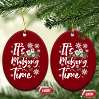 Funny Christmas Mahjong Ceramic Ornament It Is Mahjong Time Gambling Xmas Chinese Game - Wonder Print Shop