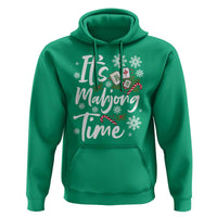 Funny Christmas Mahjong Hoodie It Is Mahjong Time Gambling Xmas Chinese Game - Wonder Print Shop
