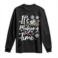 Funny Christmas Mahjong Long Sleeve Shirt It Is Mahjong Time Gambling Xmas Chinese Game - Wonder Print Shop