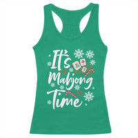 Funny Christmas Mahjong Racerback Tank Top It Is Mahjong Time Gambling Xmas Chinese Game - Wonder Print Shop