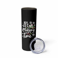 Funny Christmas Mahjong Skinny Tumbler It Is Mahjong Time Gambling Xmas Chinese Game - Wonder Print Shop