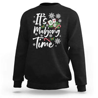 Funny Christmas Mahjong Sweatshirt It Is Mahjong Time Gambling Xmas Chinese Game - Wonder Print Shop