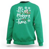 Funny Christmas Mahjong Sweatshirt It Is Mahjong Time Gambling Xmas Chinese Game - Wonder Print Shop