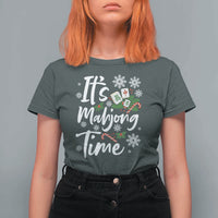 Funny Christmas Mahjong T Shirt For Women It Is Mahjong Time Gambling Xmas Chinese Game - Wonder Print Shop