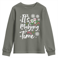 Funny Christmas Mahjong Youth Sweatshirt It Is Mahjong Time Gambling Xmas Chinese Game - Wonder Print Shop