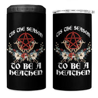 Tis The Season To Be The Heathen 4 in 1 Can Cooler Tumbler Pagan Christmas Yule Holiday Pentagram - Wonder Print Shop