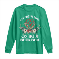 Tis The Season To Be The Heathen Long Sleeve Shirt Pagan Christmas Yule Holiday Pentagram - Wonder Print Shop