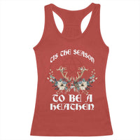 Tis The Season To Be The Heathen Racerback Tank Top Pagan Christmas Yule Holiday Pentagram - Wonder Print Shop