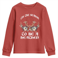 Tis The Season To Be The Heathen Youth Sweatshirt Pagan Christmas Yule Holiday Pentagram - Wonder Print Shop