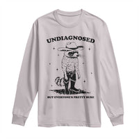 Funny Undiagnosed But Everyone's Pretty Sure Long Sleeve Shirt Cowboy Racoon