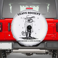 Funny Leave Society And Become A Lone Ranger Spare Tire Cover Cowboy Racoon