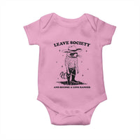 Funny Leave Society And Become A Lone Ranger Baby Onesie Cowboy Racoon