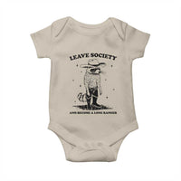 Funny Leave Society And Become A Lone Ranger Baby Onesie Cowboy Racoon
