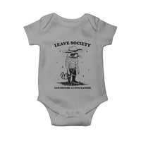 Funny Leave Society And Become A Lone Ranger Baby Onesie Cowboy Racoon