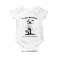 Funny Leave Society And Become A Lone Ranger Baby Onesie Cowboy Racoon