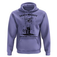 Funny Leave Society And Become A Lone Ranger Hoodie Cowboy Racoon