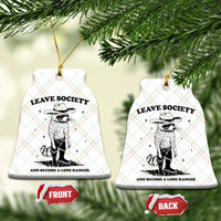 Funny Leave Society And Become A Lone Ranger Ceramic Ornament Cowboy Racoon - Wonder Print Shop