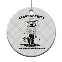 Funny Leave Society And Become A Lone Ranger Ceramic Ornament Cowboy Racoon - Wonder Print Shop