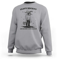 Funny Leave Society And Become A Lone Ranger Sweatshirt Cowboy Racoon
