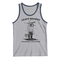 Funny Leave Society And Become A Lone Ranger Tank Top Cowboy Racoon