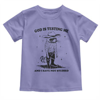 Funny God Is Testing Me And I Have Not Studied Toddler T Shirt Cowboy Racoon
