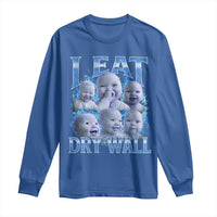 Funny AI Baby Meme Laughing Long Sleeve Shirt I Eat Dry Wall Baby Brainrot - Wonder Print Shop