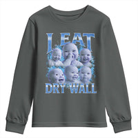 Funny AI Baby Meme Laughing Youth Sweatshirt I Eat Dry Wall Baby Brainrot - Wonder Print Shop
