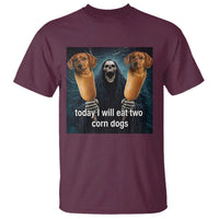 Today I Will Eat Two Corn Dogs Skeleton Meme T Shirt