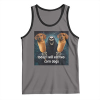 Today I Will Eat Two Corn Dogs Skeleton Meme Tank Top