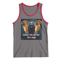 Today I Will Eat Two Corn Dogs Skeleton Meme Tank Top