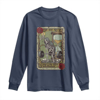Funny Tarot Card Deadlifts Gym Workout Skeleton Long Sleeve Shirt
